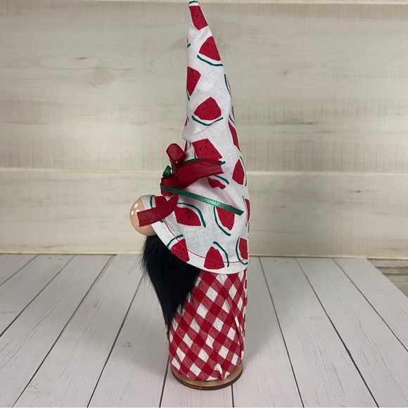 Watermelon Gnome Red White Green Tiered Tray Farmhouse Home Decor Summer Picnic - Picture 6 of 11